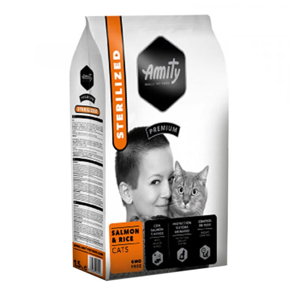 Amity Premium Gato - Salmão e Arroz Esterilizado
