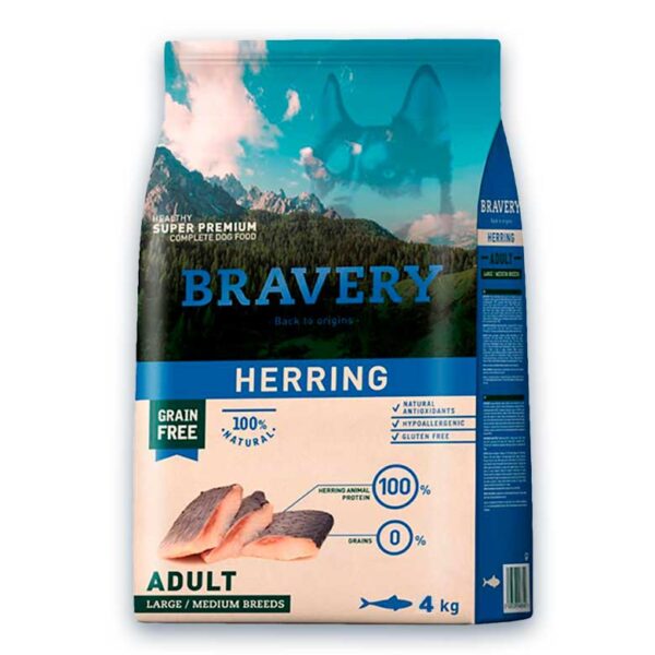 Bravery Adulto Médio/Grande – Arenque (Sem Cereais)