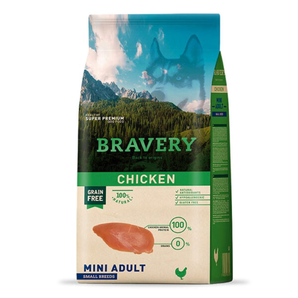 Bravery Cão Adulto Mini – Frango (Sem Cereais)