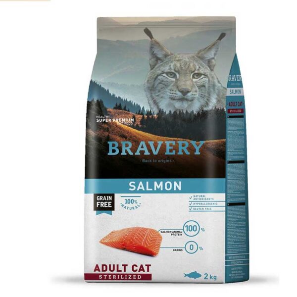 Bravery Sem Cereais – Gato Adulto Esterilizado Salmão