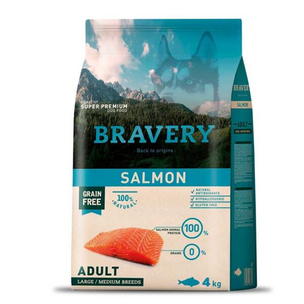Bravery – Salmão Adulto Sem Cereais (médio/grande)