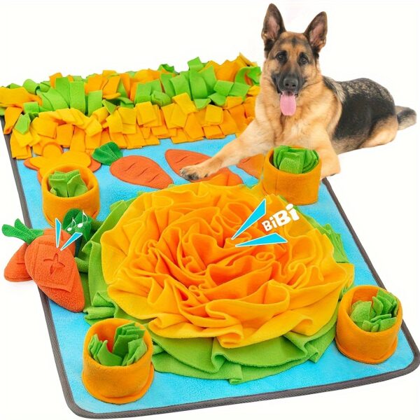 Tapete de Enriquecimento Sensorial para Cães – Cenouras e Flores