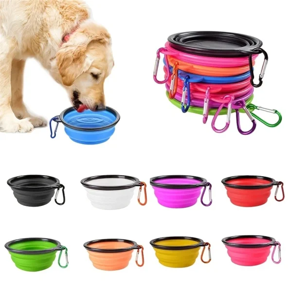 Tigela Dobrável de Silicone para Pets