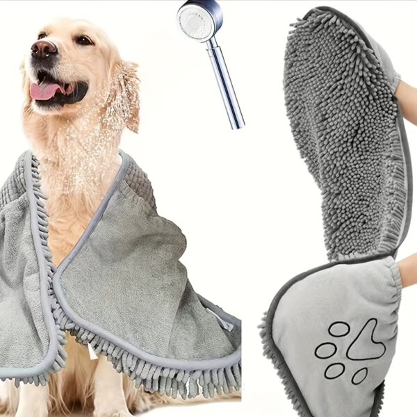 Toalha com Luvas para Pets – Rápida, Prática e Confortável