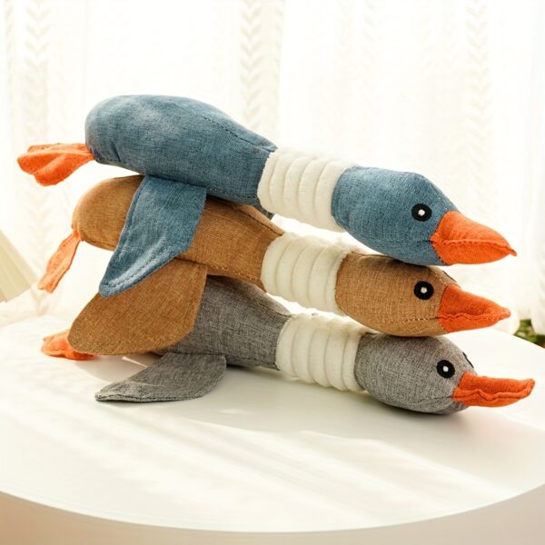 Brinquedo Pato de Pelúcia com Som - Resistente e Macio para Cães