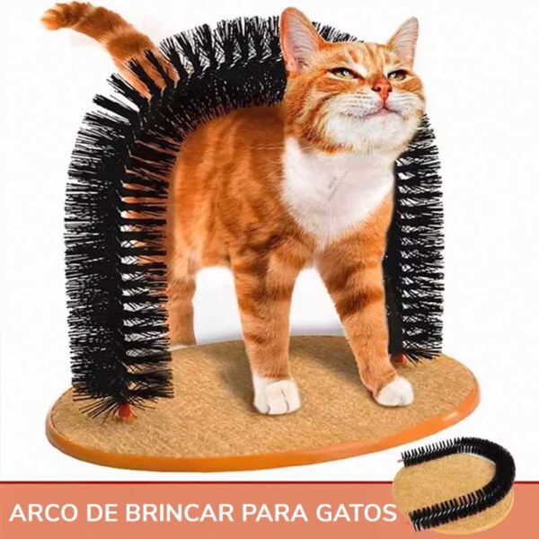 Arco Escova de Massagem com Arranhador para Gatos