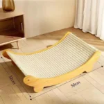 Cama arranhador de madeira para gatos com base resistente e removível - Image 6